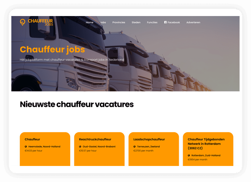 chauffeur jobs nederland - chauffeur vacatures - transport - transportsector - banen voor chauffeurs - koerier - vrachtwagen - internationaal - b - c -ce - adr - taxi - truck